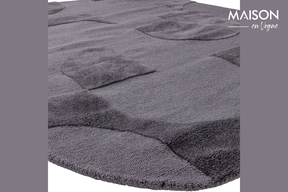 Tapis élégant Fabriqué à 55% de viscose et 45% de laine Réalisé dans un coloris gris luxueux