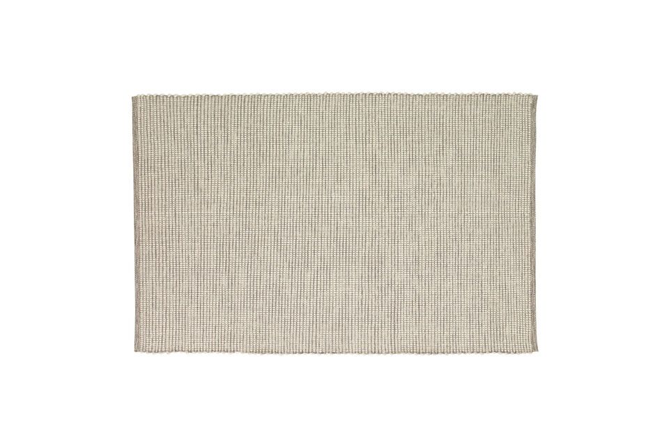 Tapis 200x300cm en lainegris et blanc cassé Poppy Hübsch