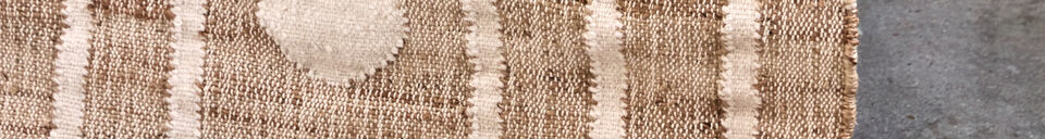 Mise en avant matière Tapis 90x150 cm Laine et Jute Naturel Rostro