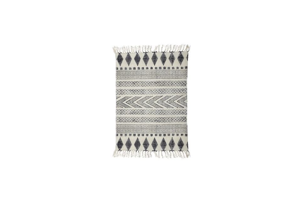 Tapis à motifs en tissu gris-noir Block House Doctor