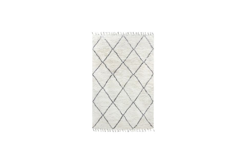 Tapis berbère Larra en laine noir et blanc 200x300 HK Living