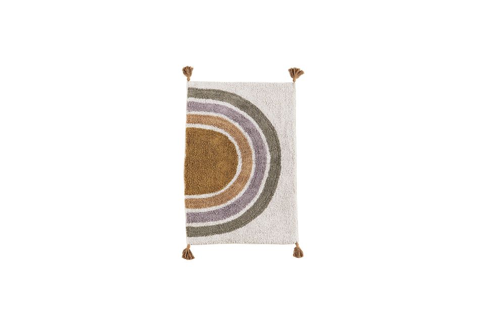 Tapis de bain en coton tufté multicolore Door Madam Stoltz