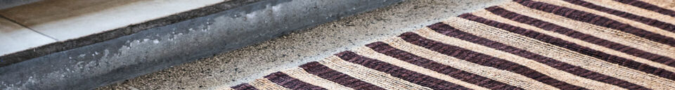 Mise en avant matière Tapis de couloir 300x90 cm jute marron et naturel HDBlock