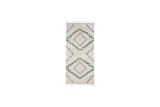 Tapis en coton blanc et vert 200x90 cm Minis