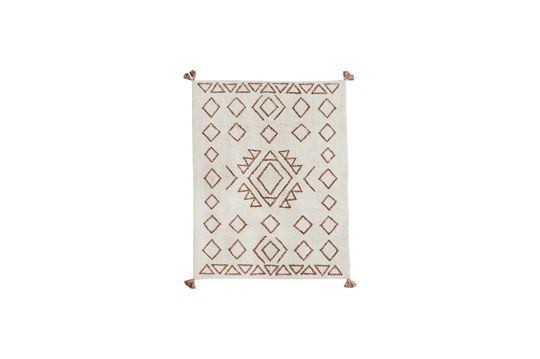 Tapis en coton tufté blanc Losange