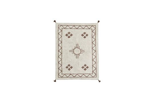 Tapis en coton tufté blanc Trinita Détouré