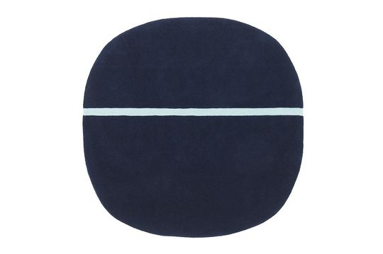 Tapis en laine bleu 140x140 Oona Détouré