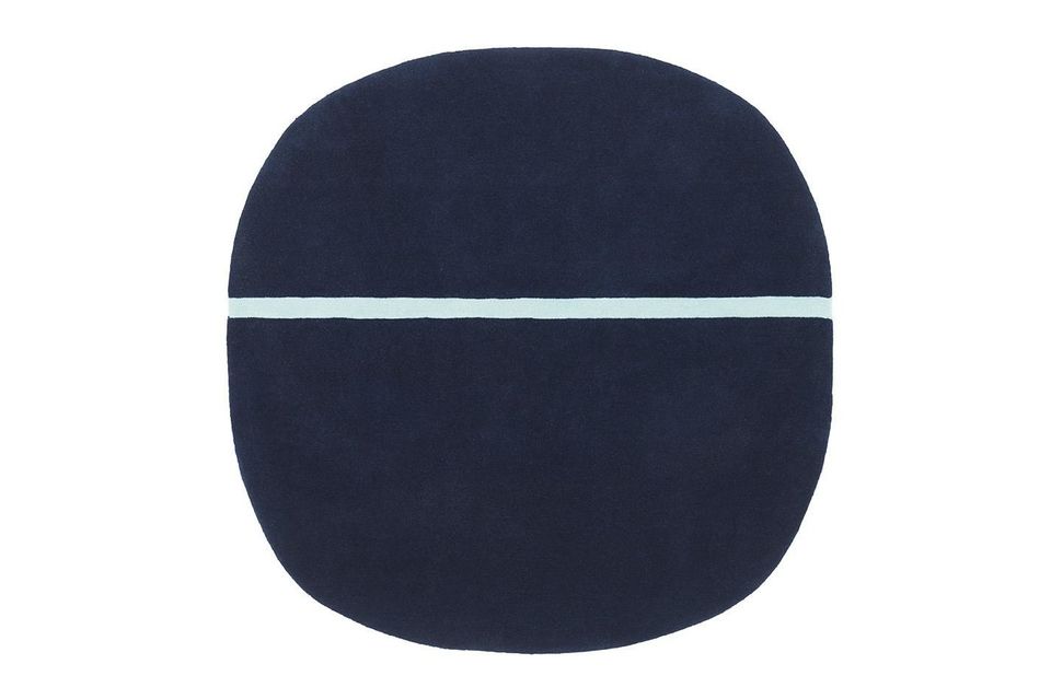 Tapis en laine bleu 140x140 Oona Normann Copenhagen