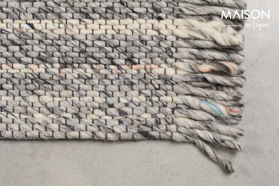 Le Tapis Frills 170X240 Gris / Bleu est idéal pour apporter un côté artisanal et convivial à