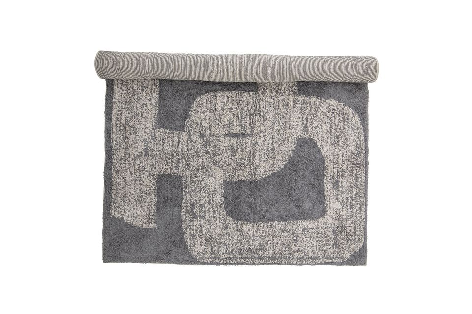 Tapis gris en coton Addo Bloomingville