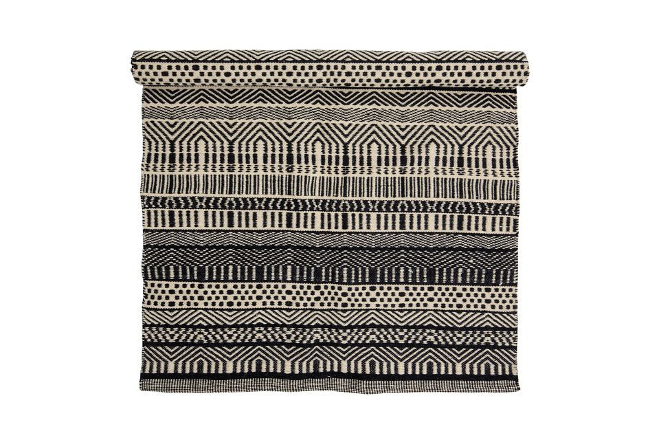 Tapis noir en laine Joob Bloomingville