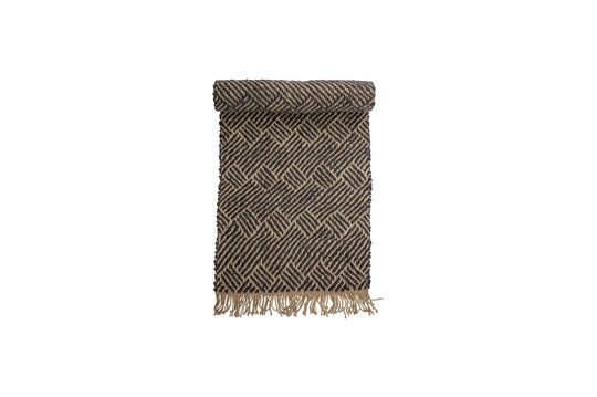 Tapis noir en toile de jute Aby Détouré