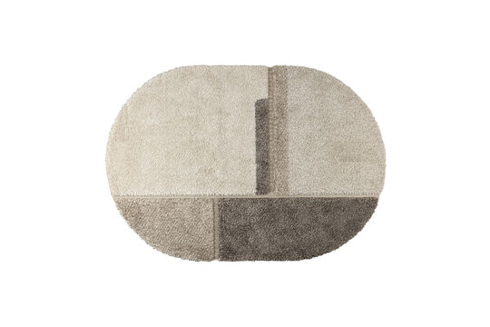 Tapis ovale 160x230 cm en laine grise Zest Détouré