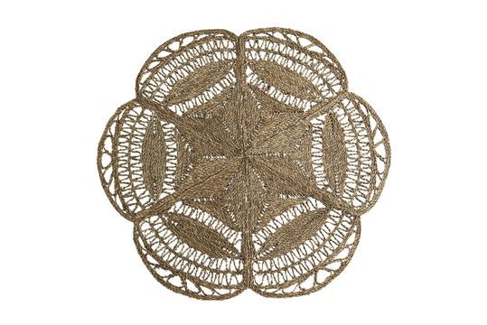 Tapis rond en jonc de mer marron Natali