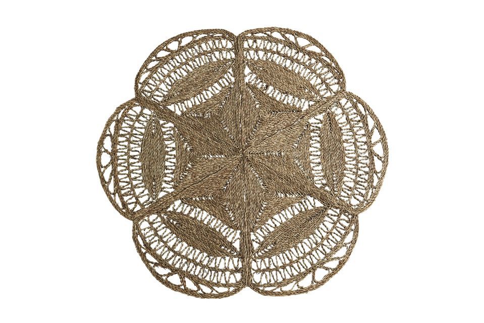 Tapis rond en jonc de mer marron Natali Madam Stoltz