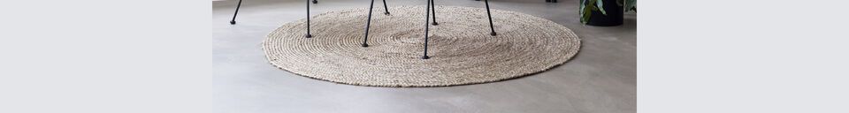 Mise en avant matière Tapis rond en jute clair Sage