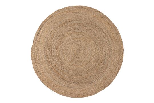 Tapis rond en tissu de jute rond beige Ross Détouré