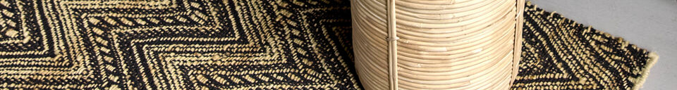 Materiali prima di tutto Tappeto 130x83 cm Cotone e Juta Nero e Naturale HDMonta
