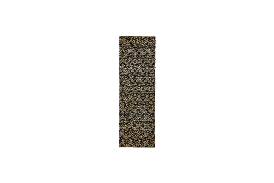 Tappeto 260 x 83 cm Cotone e Juta Naturale e Nero HDMonta House Doctor