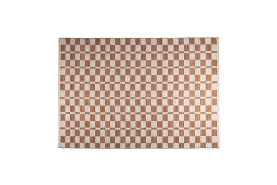 Tappeto in plastica riciclata beige 160x230 cm Checker Foto ritagliata