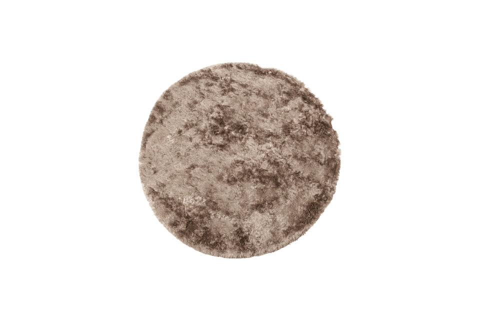Tappeto rotondo Ø200 cm poliestere nougat Praline Woood