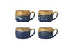 Miniature Tasse lot de 4 en grès bleu Sheen 1