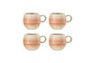 Miniaturansicht Tassen 4er-Set aus orangefarbenem Steingut Paula 1