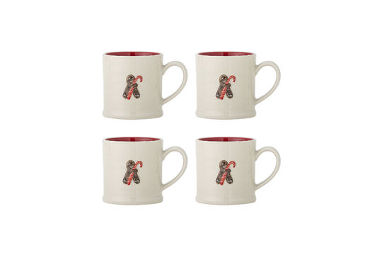 Tasses de Noël (lot de 4) en grès rouge Kenai Détouré