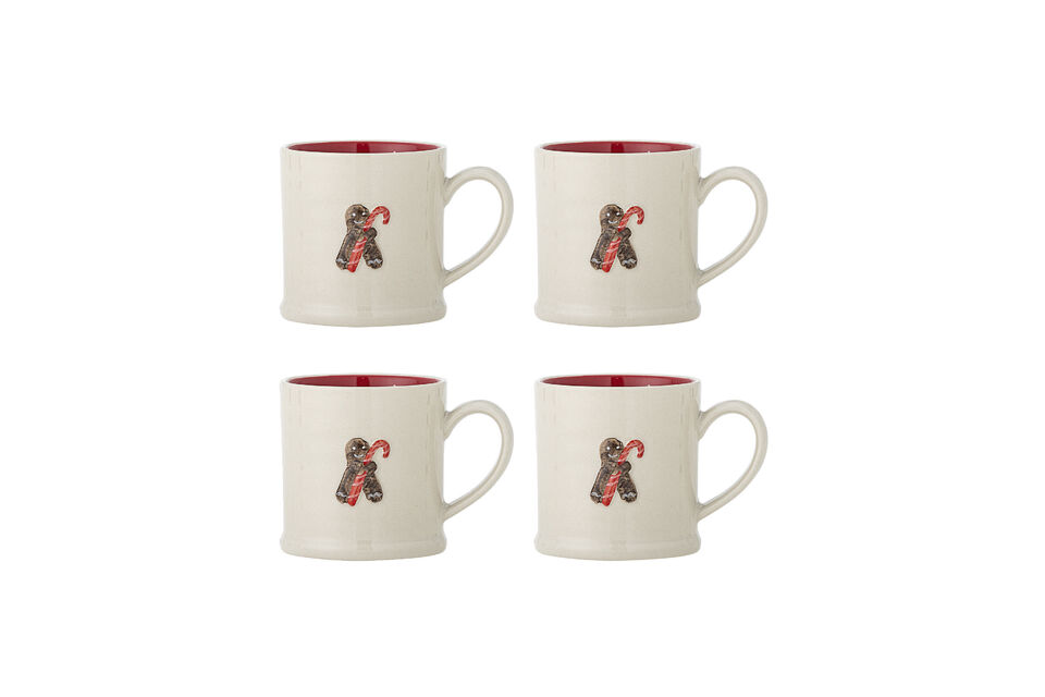 Tasses de Noël (lot de 4) en grès rouge Kenai Bloomingville
