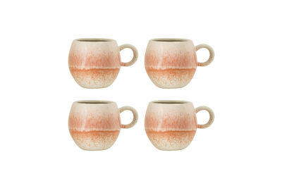 Tasses lot de 4 en grès orange Paula