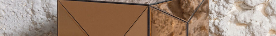 Materiali prima di tutto Tavolino 40x40 cm MDF e vetro specchio Marrone Glintz
