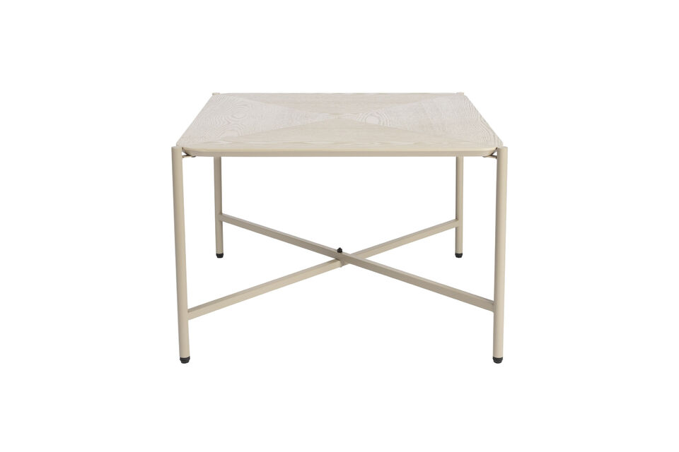 Tavolino da salotto quadrato in metallo beige Marcio White Label