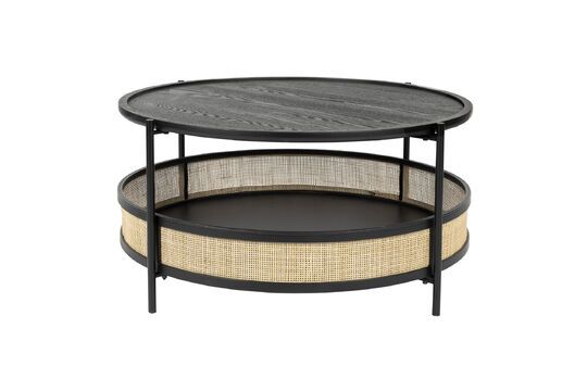 Tavolino Makoto in rattan nero