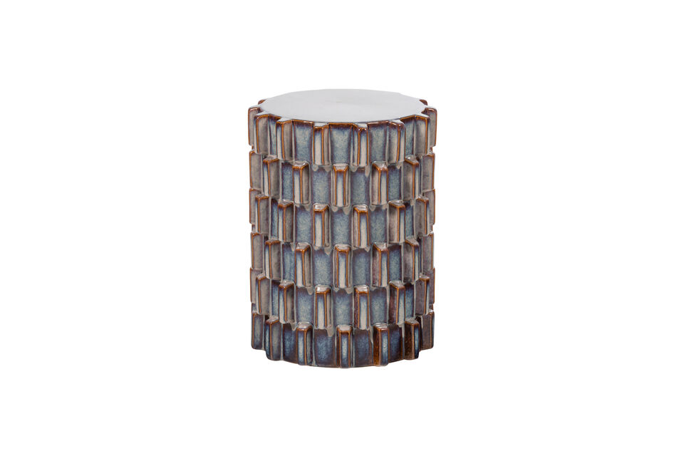 Tavolino Ø35x45 cm ceramica grigio-blu Axu Woood