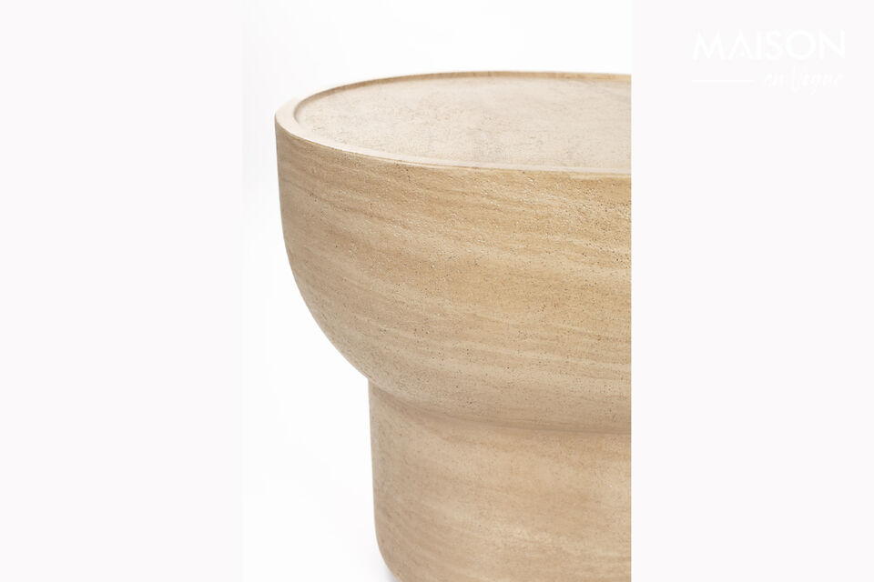Tavolino ovale in cemento beige Noble - 13