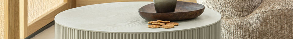 Materiali prima di tutto Tavolino rotondo Ø60 cm MDF beige antico SANNE