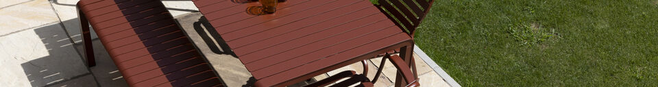 Materiali prima di tutto Tavolo da giardino 214x97 cm in alluminio rosso Vondel