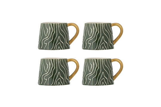 Taza set de 4 de gres multicolor Woodsby Clipped
