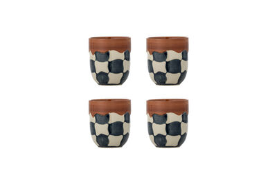 Tazas juego de 4 de gres multicolor Check