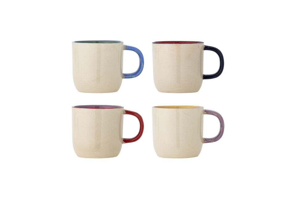 Tazas set de 4 de gres multicolor Vista Bloomingville