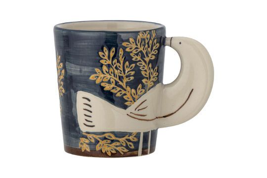 Bloomingville Ciotola Camellia In Porcellana Blu, Diametro 13 Cm, Altezza 6 Cm, 370 Ml, Design Danese