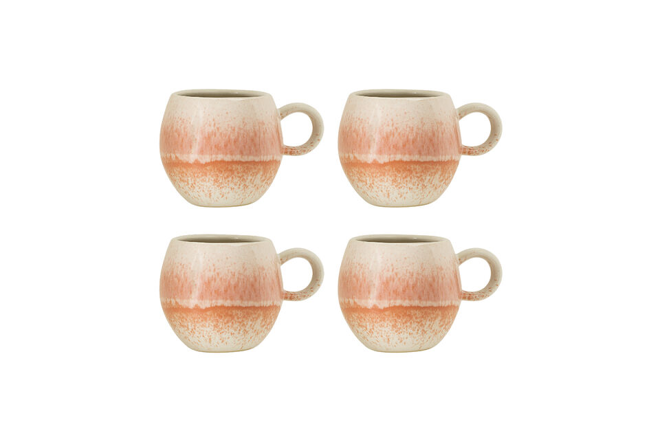 Tazze set da 4 in gres arancione Paula Bloomingville