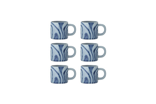 Tazze set di 6 in gres blu Ninka Foto ritagliata