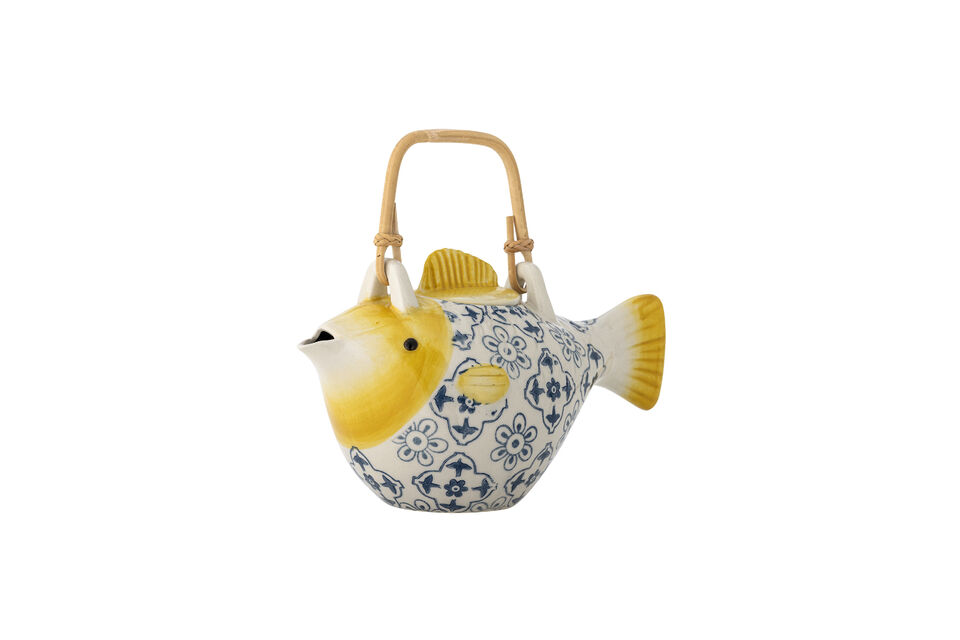 Teapot with tea strainer in multi-colored stoneware Wrenna Brands
