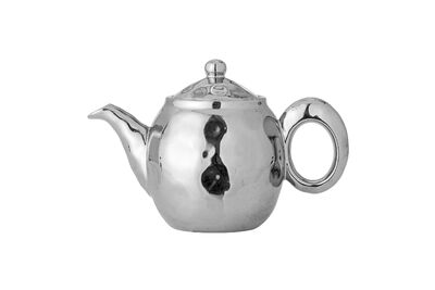 Teiera con infusore D13,5xH16,5 cm in gres argentato Shine