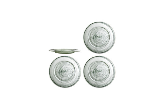 Teller (4er-Set) Ø33 cm aus grünem Glas Amelie ohne jede Grenze