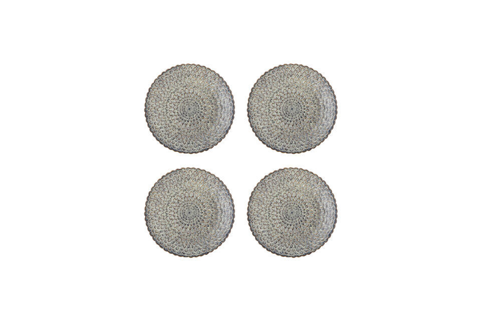Teller D26,5 cm im 4er-Set aus Steingut Grau Katrina Marken