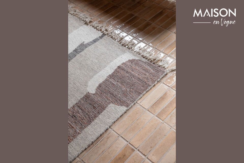 Teppich 160x230 cm aus orangefarbener Wolle Caminito - 6