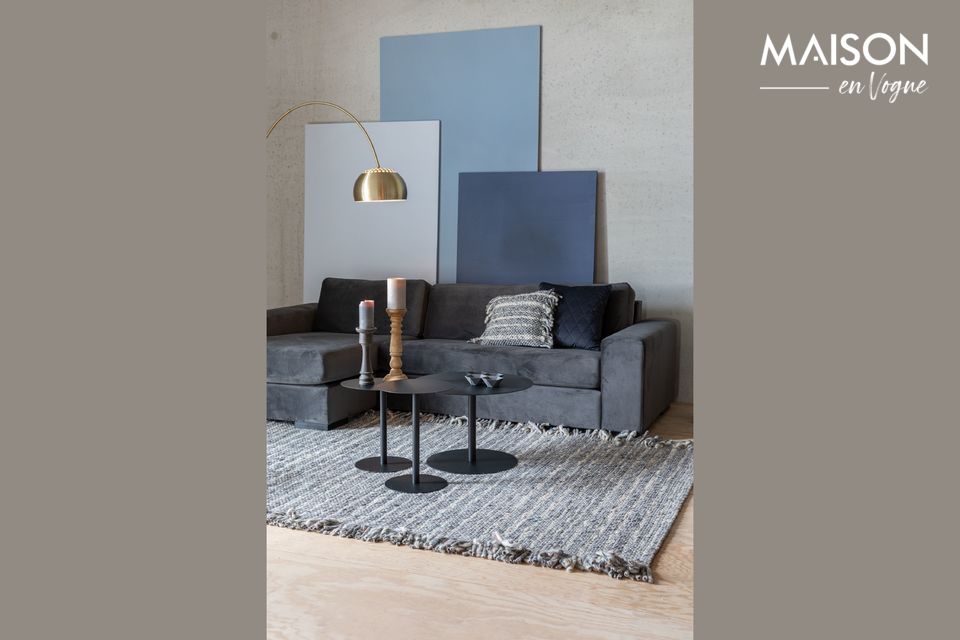 Teppich 170x240 cm aus Wolle in Graublau Frills - 10