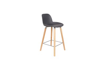 Thekenhocker 65 cm dunkelgrau und Holz Albert Kuip
